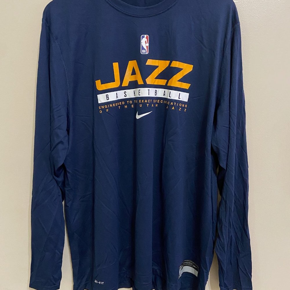 Nike NBA Utah Jazz Player Team Issue LS Warm Up Practice Shirt Mens 2XL NEW
